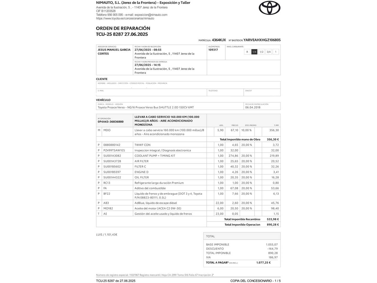 Foto Toyota Proace Verso Toyota Proace Verso Shuttle 2.0D Medio L1 Active+ (150 CV)