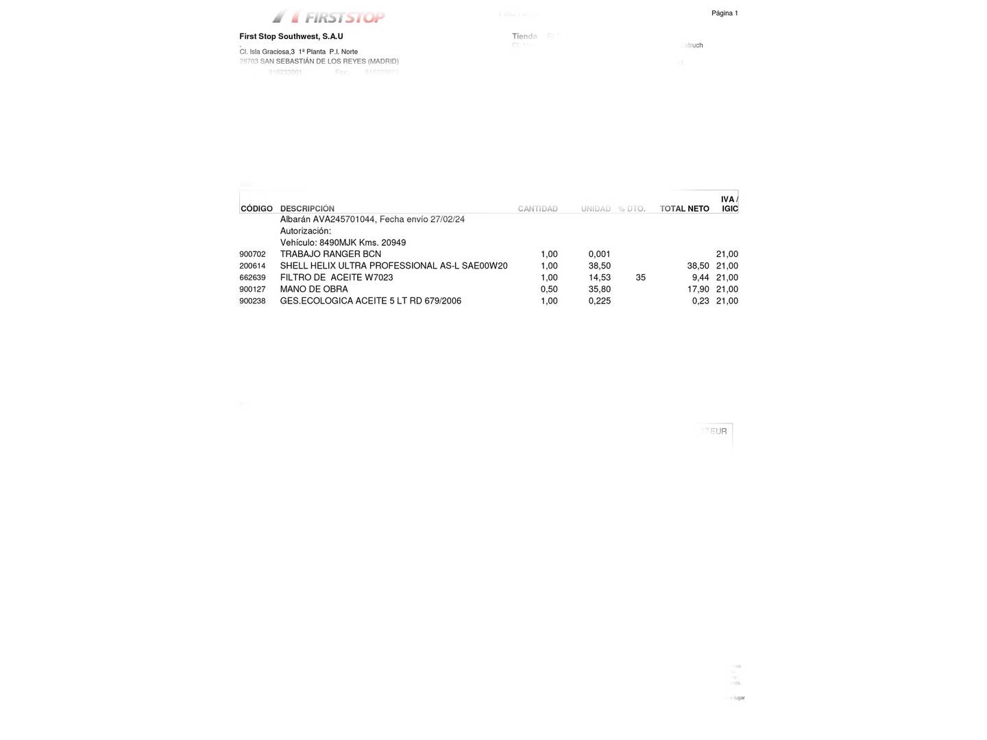 Foto del mantenimiento del KIA Picanto KIA Picanto 1.0 DPi Concept Pack Comfort (67 CV)