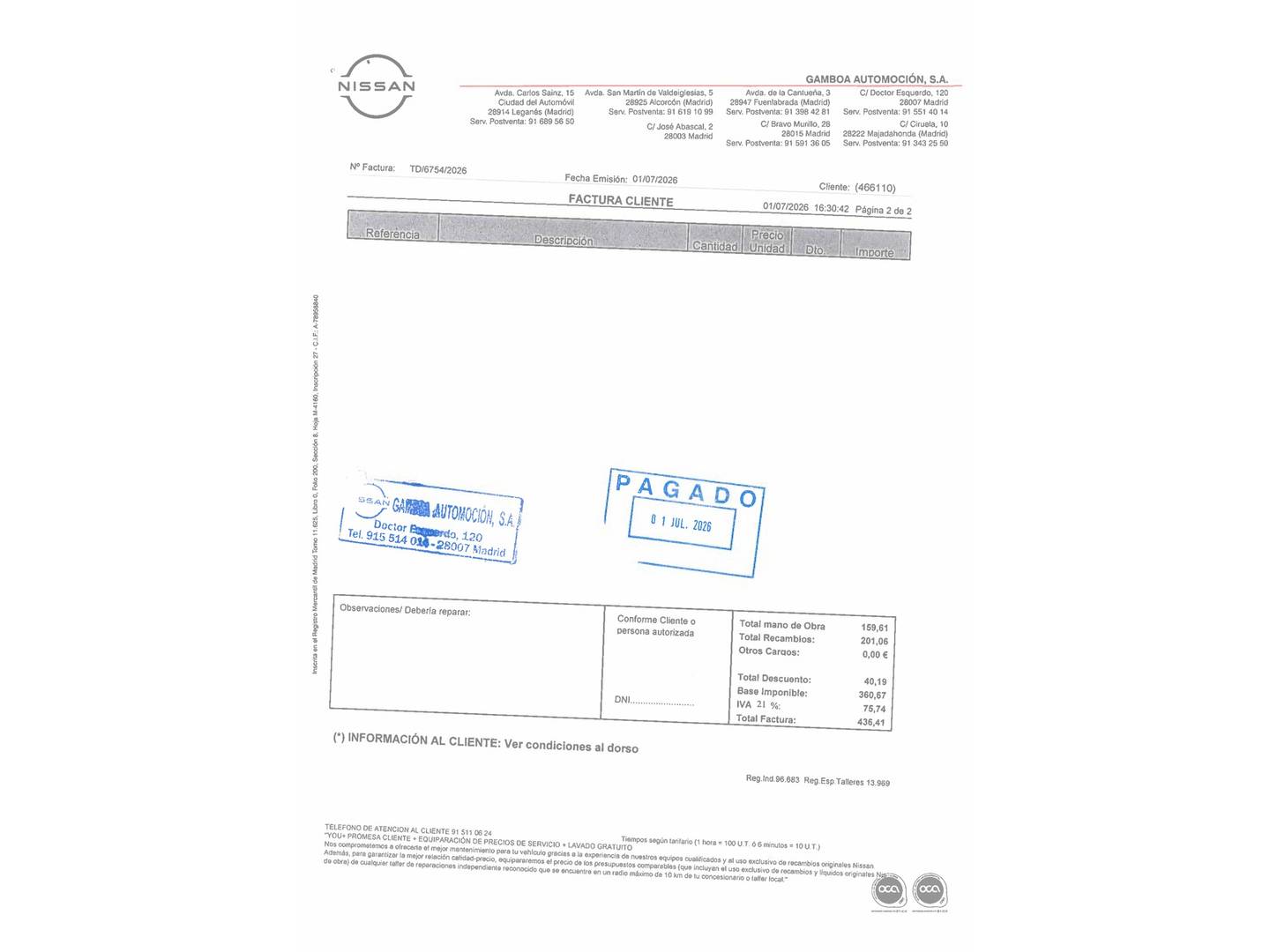 Foto del mantenimiento del Nissan QASHQAI Nissan Qashqai DIG-T 158 mHEV Acenta Xtronic (158 CV)