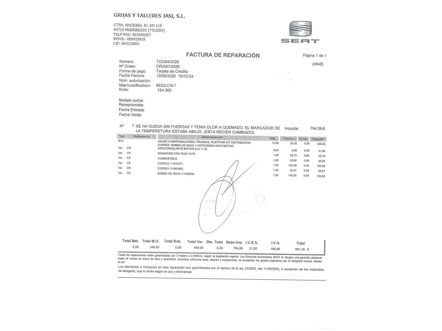 Foto del mantenimiento del Ford Kuga Ford Kuga 2.0 TDCI Trend+ 4x2 (120 CV)