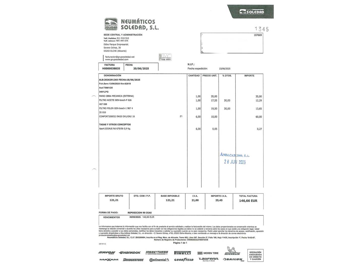 Foto del mantenimiento del Dacia Dokker Dacia Dokker Essential Blue dCi (95 CV)