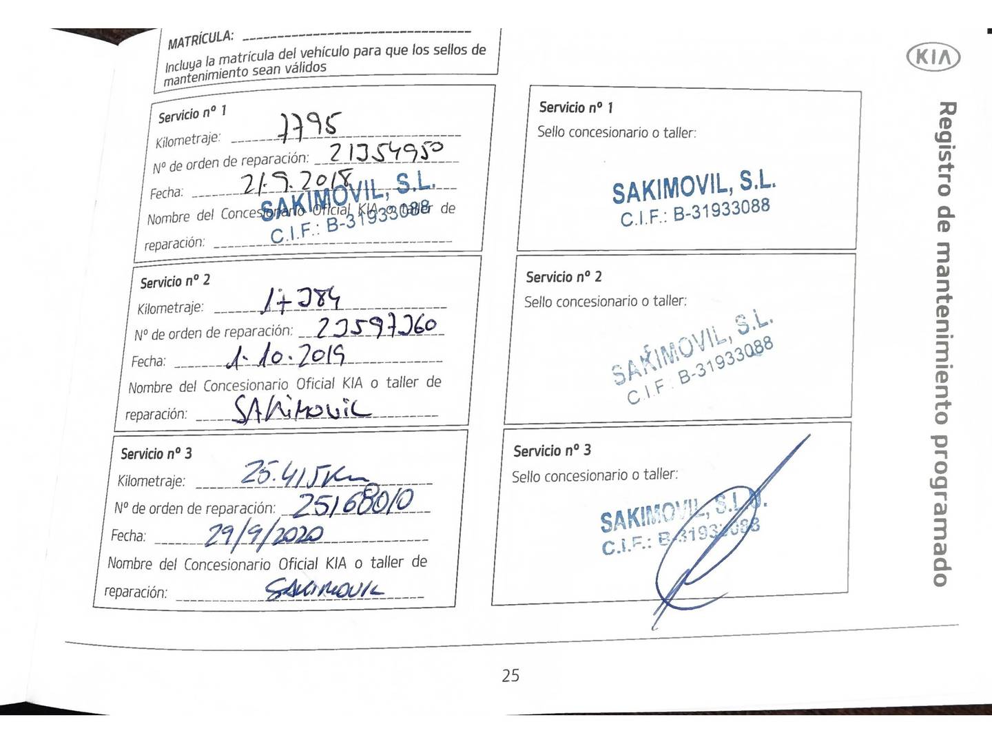 Foto del mantenimiento del KIA Carens Kia Carens 1.6 GDi Concept (135 CV)