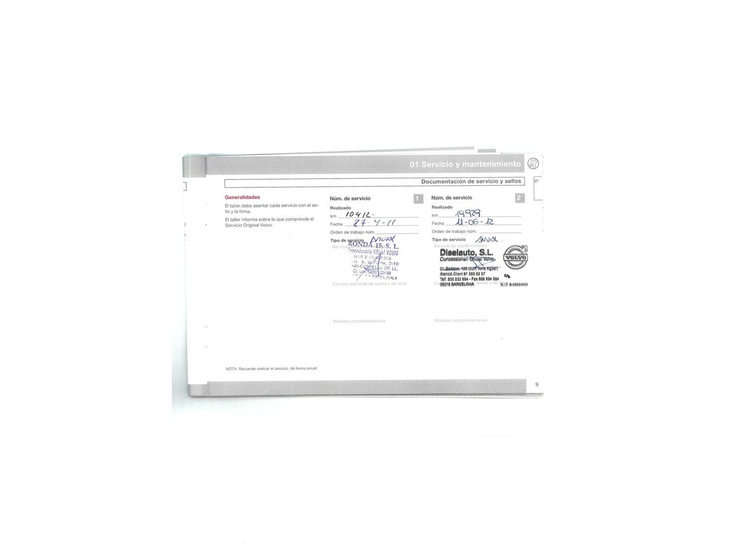 Foto del mantenimiento del Volvo C30 Volvo C30 1.6D DRIVe Momentum (109 CV)