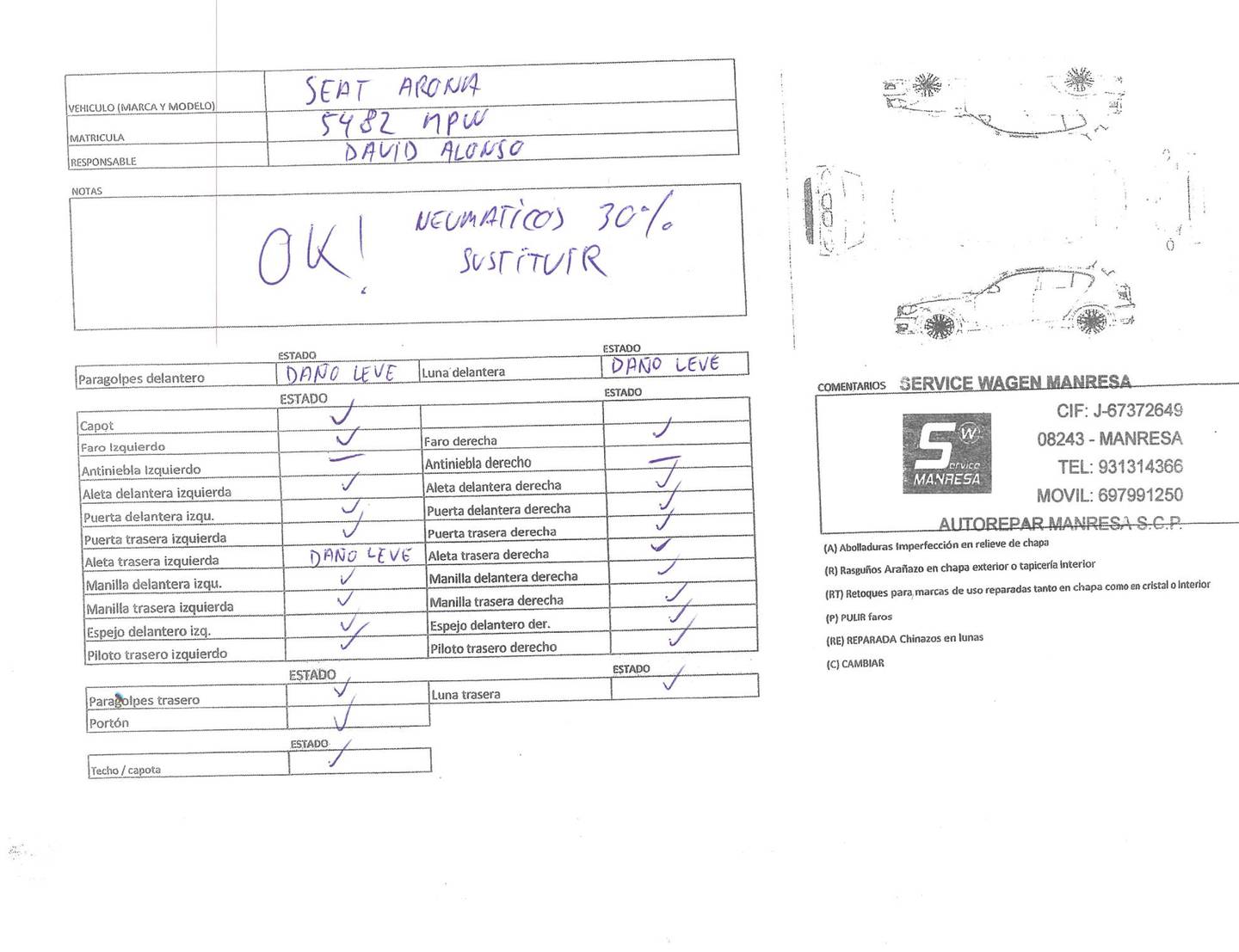 Foto del mantenimiento del Seat Arona Seat Arona 1.0 TSI Style XL (110 CV)