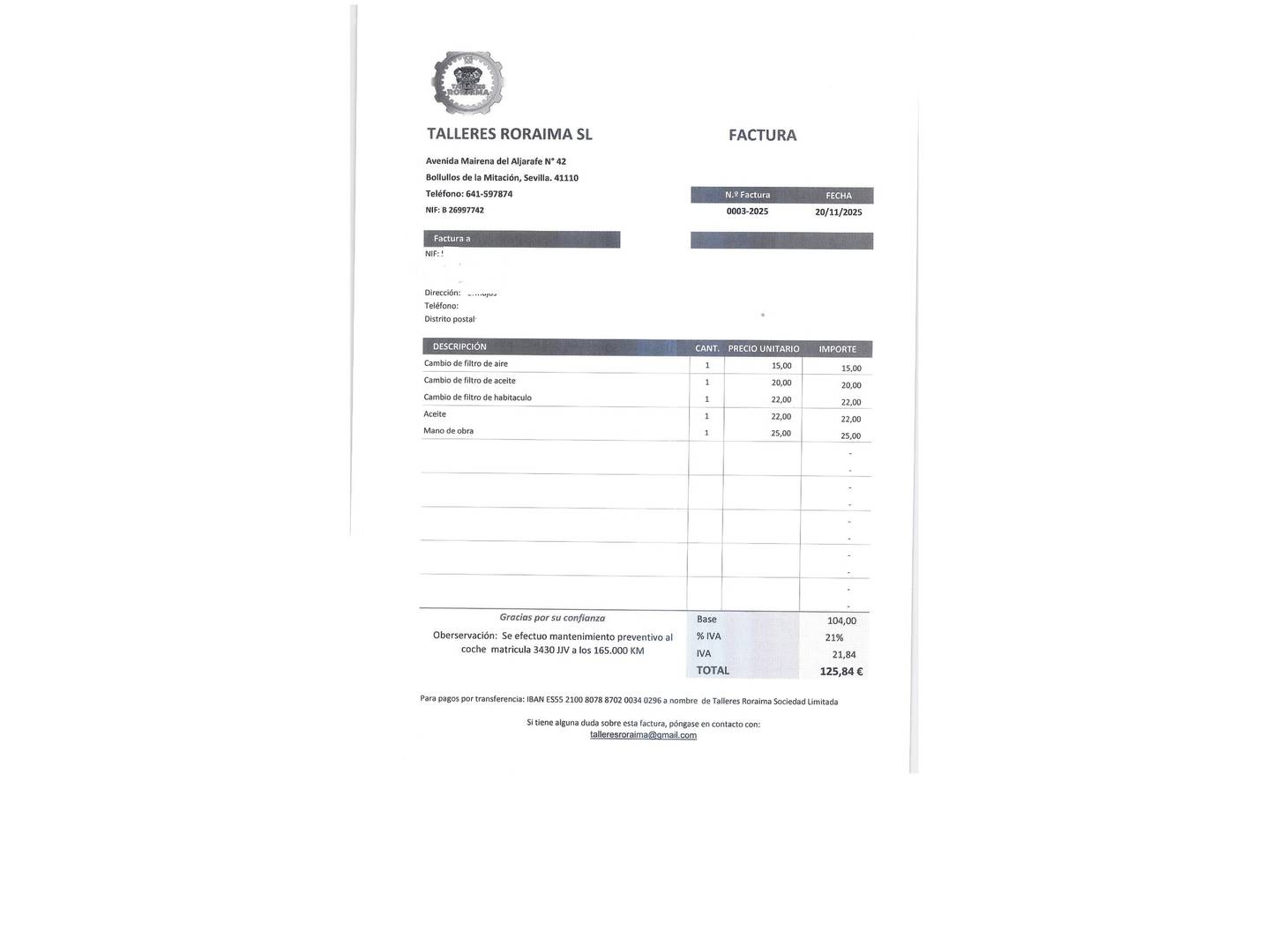 Foto del mantenimiento del Citroën C3 Citroën C3 PureTech 68 Tonic (68 CV)