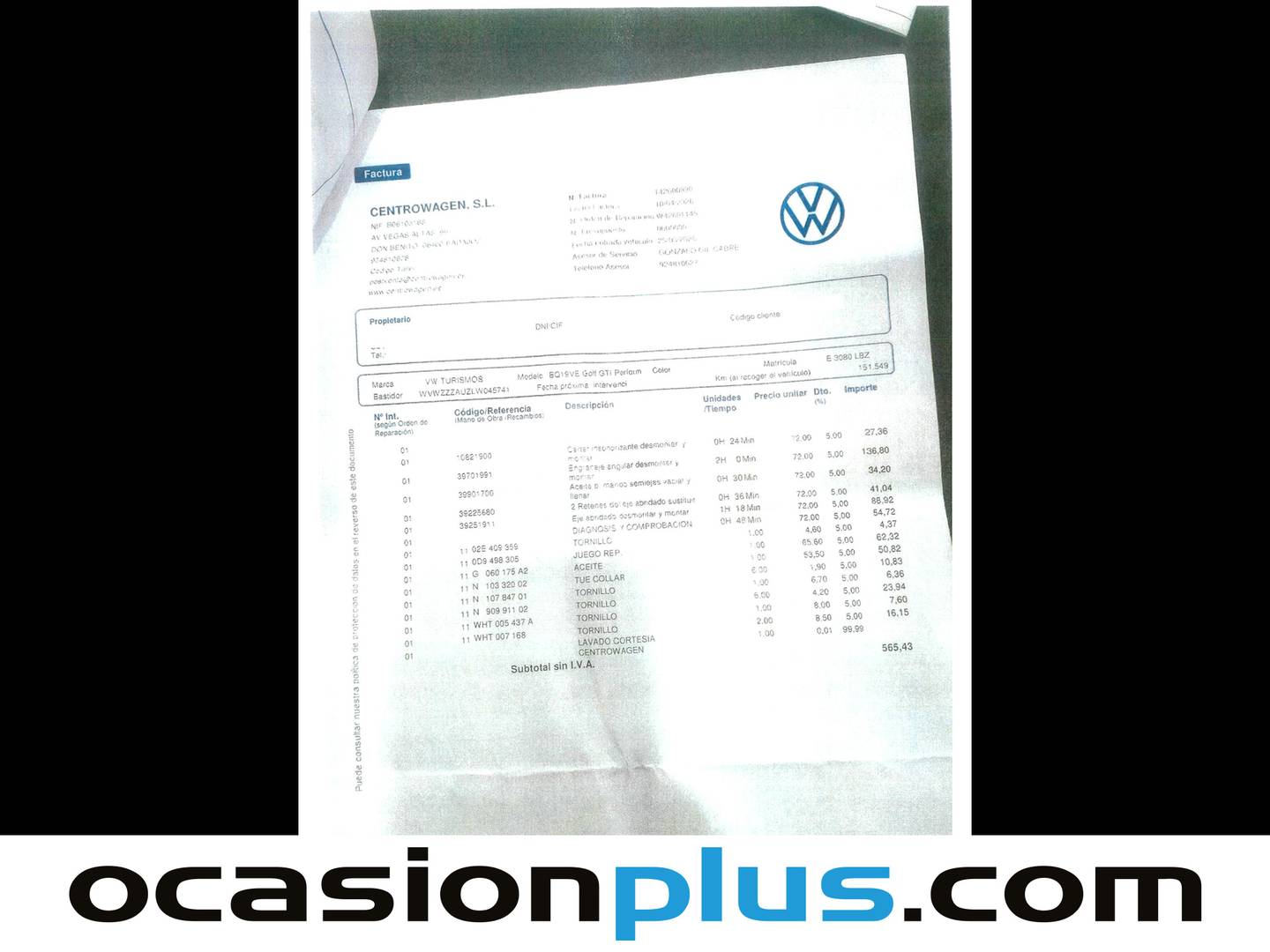 Foto del mantenimiento del Volkswagen Golf Volkswagen Golf GTI Performance 2.0 TSI (245 CV) DSG