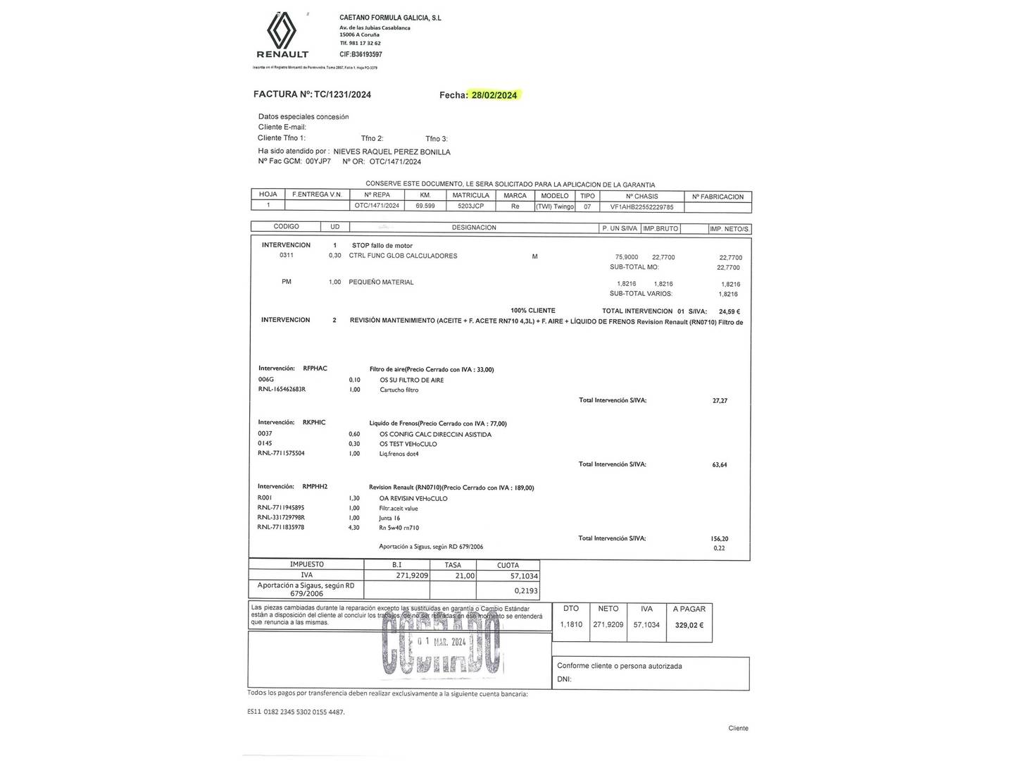 Foto del mantenimiento del Renault Twingo Renault Twingo Zen Energy TCe (90 CV) S&S