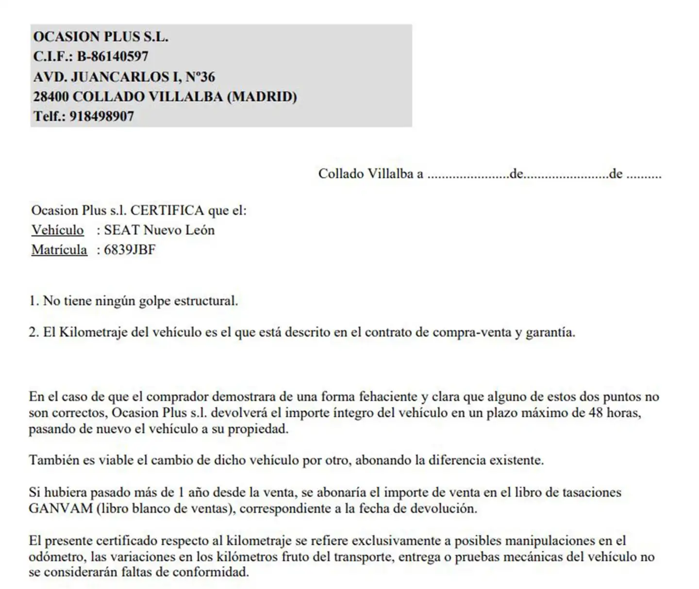 Certificado