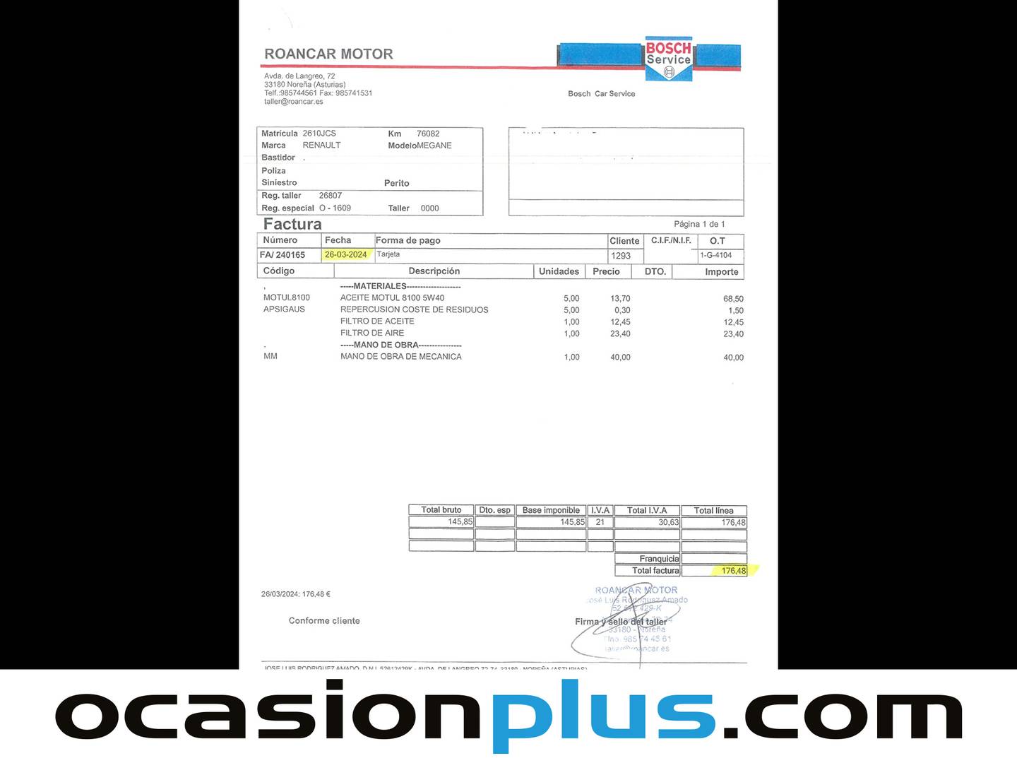 Foto del mantenimiento del Renault Mégane Renault Megane Limited Energy S&S TCe (115 CV)