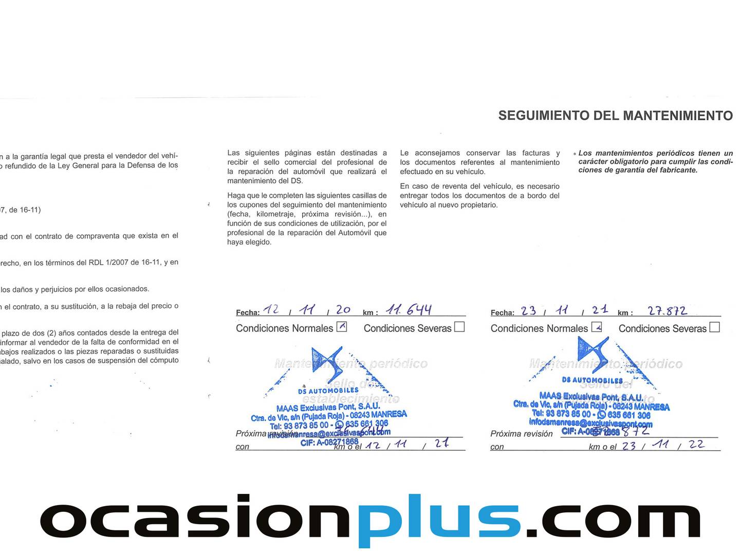 Foto del mantenimiento del DS DS 3 DS DS3 1.2 PureTech EAT6 So Chic (110 CV)