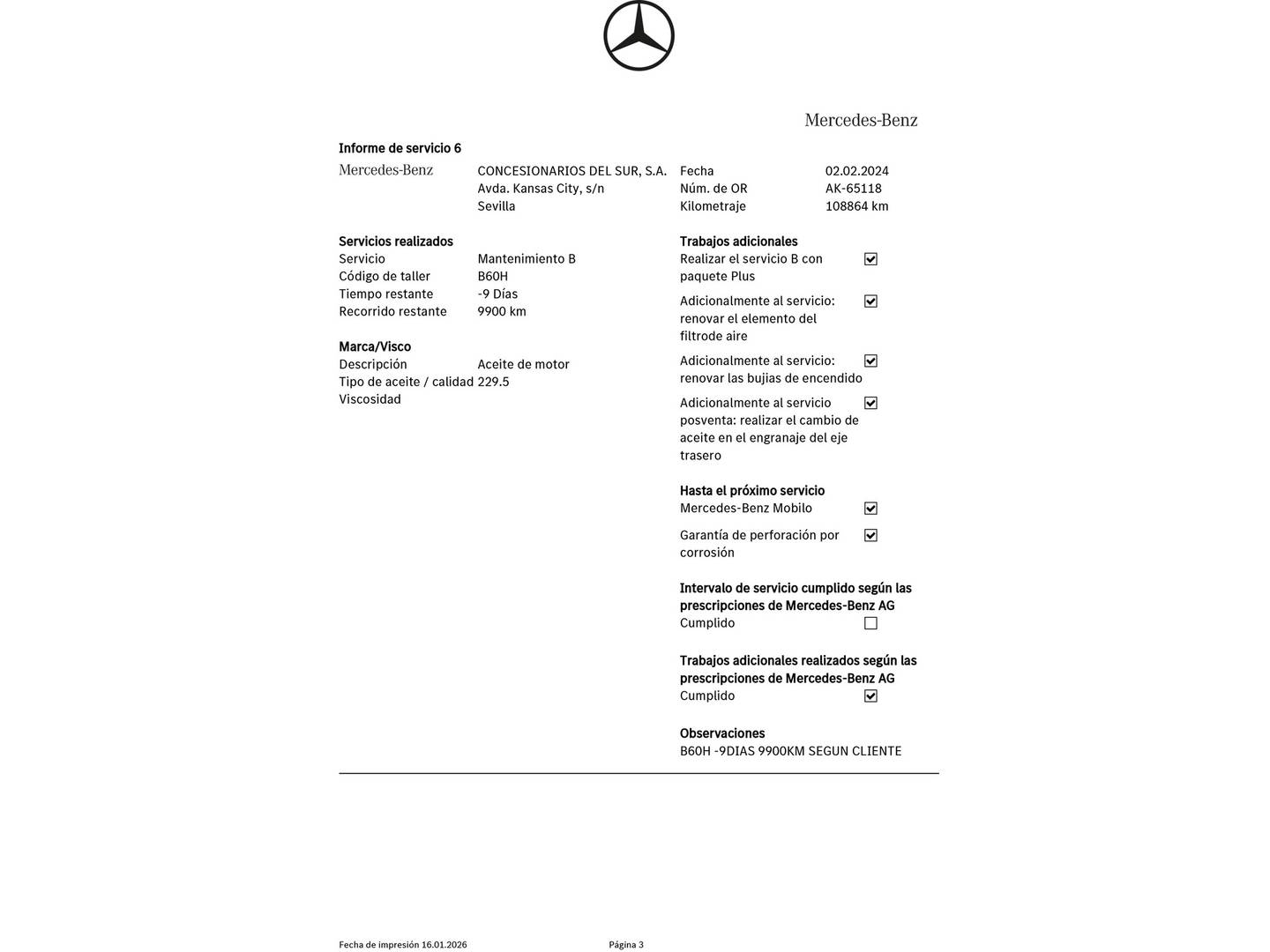 Foto del mantenimiento del Mercedes Clase C Mercedes Clase C C 63 S Mercedes-AMG (510 CV)