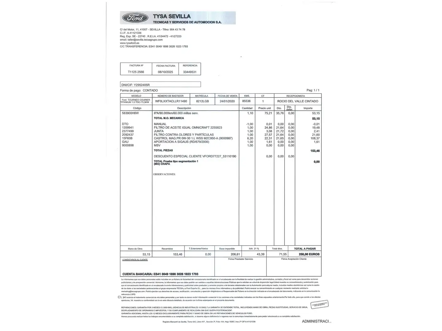 Foto Ford Tourneo Courier Ford Tourneo Courier 1.5 TDCi Titanium (100 CV)
