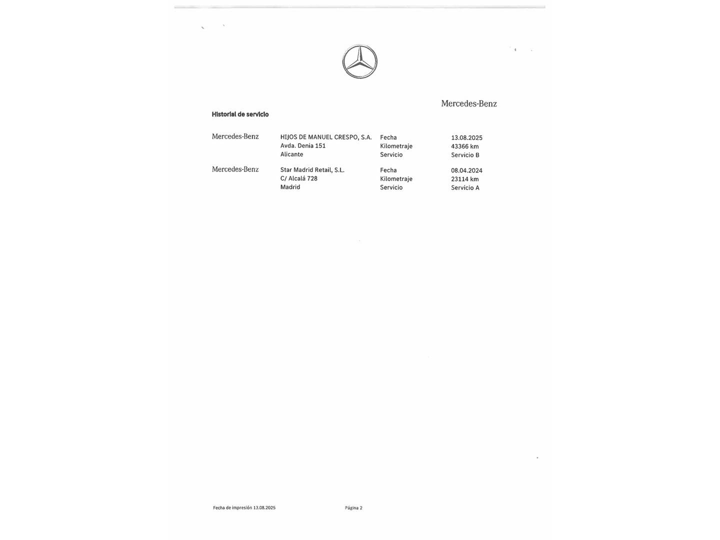 Foto del mantenimiento del Mercedes Clase C Mercedes Clase C C 200 d  (163 CV) Pack AMG