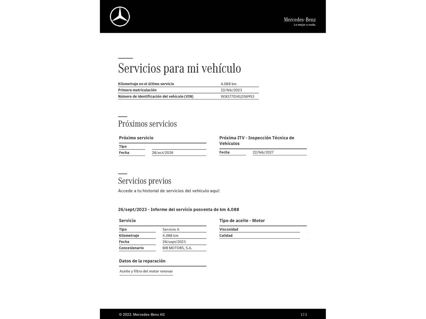 Foto del mantenimiento del Mercedes Clase A Mercedes Clase A 220 d 140 kW (190 CV) AMG