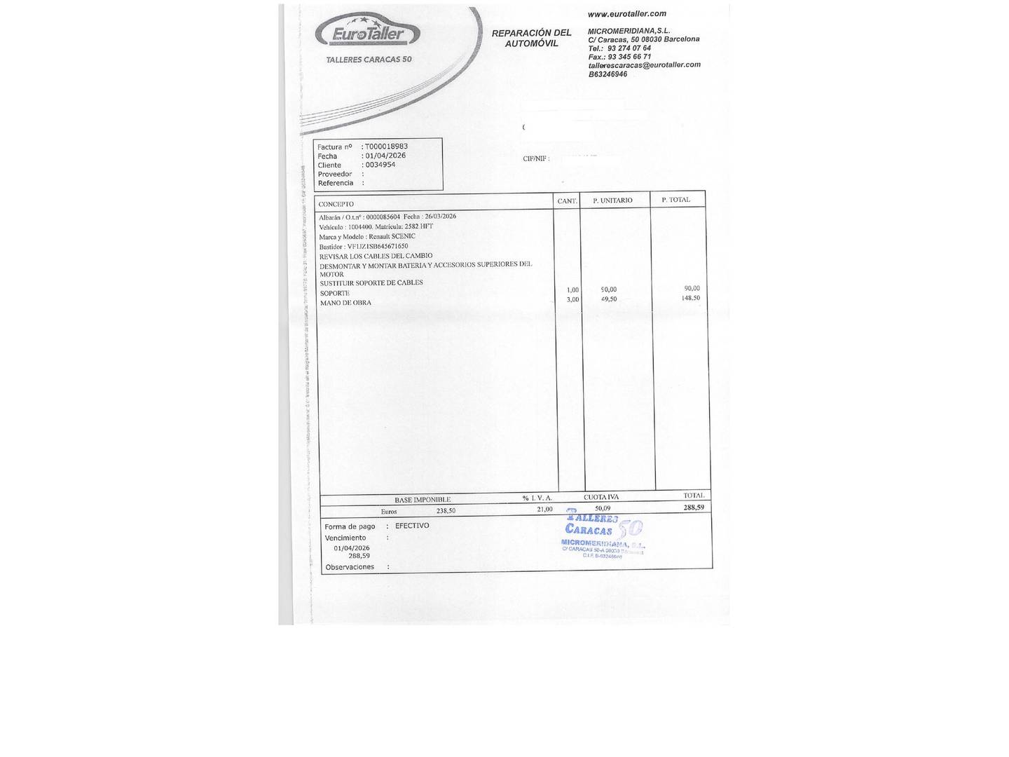Foto del mantenimiento del Renault Grand Scenic Renault Grand Scenic Bose Edition Energy dCi (130 CV)