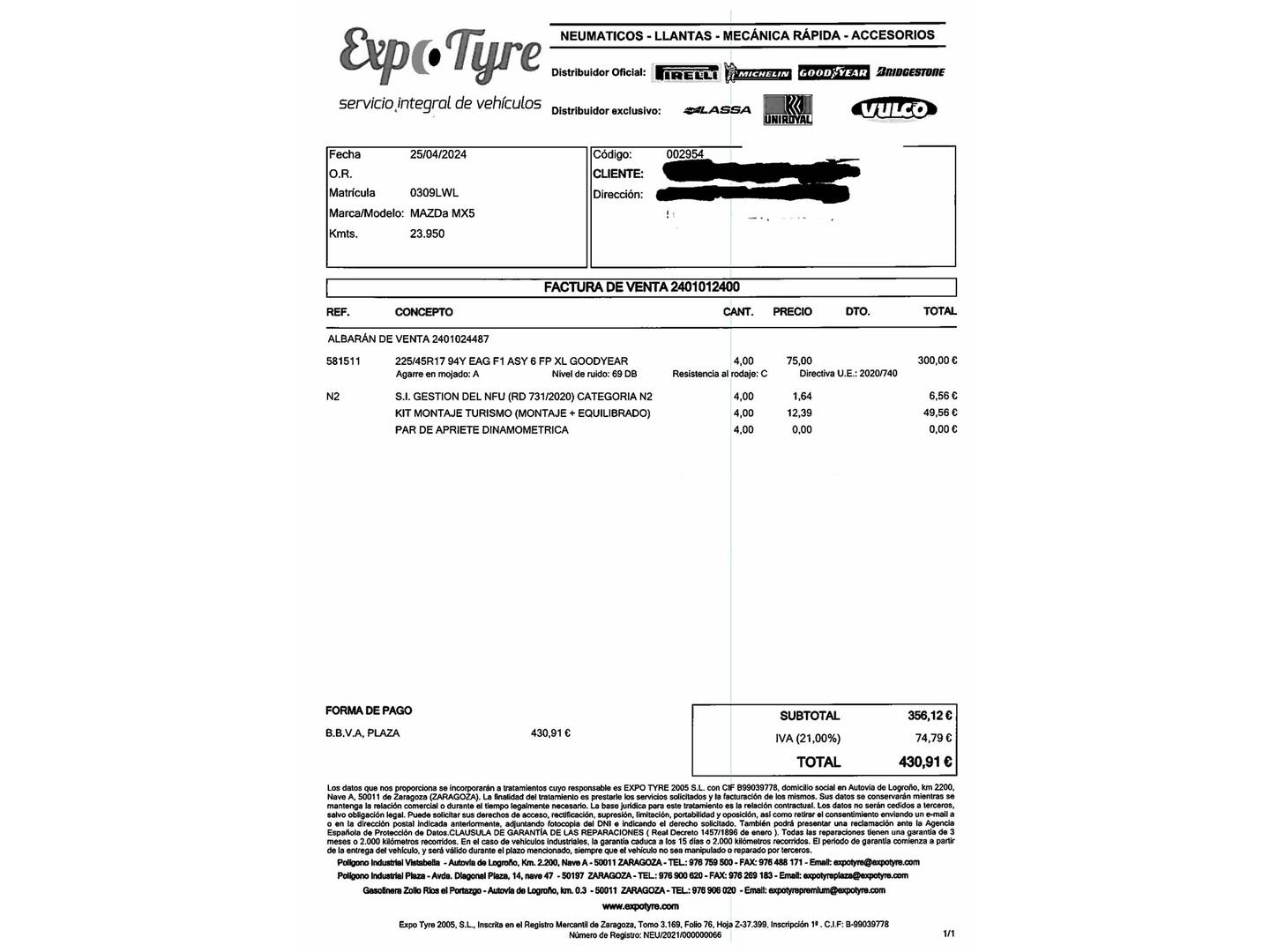 Foto del mantenimiento del Mazda MX-5 Mazda MX-5 2.0 SKYACTIV-G Zenith (184 CV)