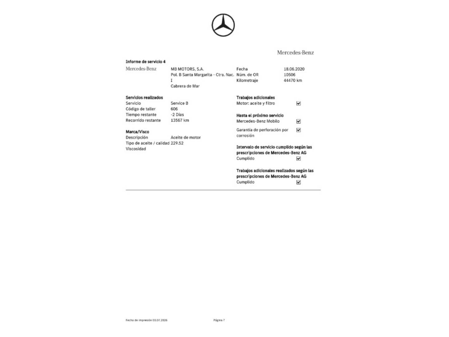 Foto del mantenimiento del Mercedes Clase A Mercedes Clase A 200 d AMG Line (136 CV)