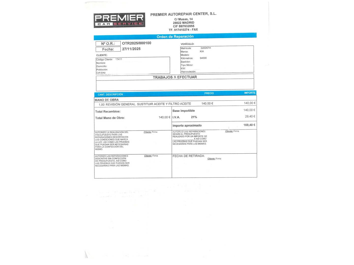 Foto del mantenimiento del KIA Sportage KIA Sportage 1.6 GDi Drive 4x2 (132 CV)