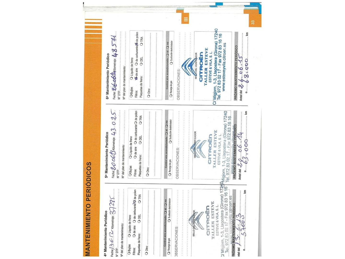 Foto del mantenimiento del Citroën C4 Citroën C4 1.6 HDI VTS (110 CV)