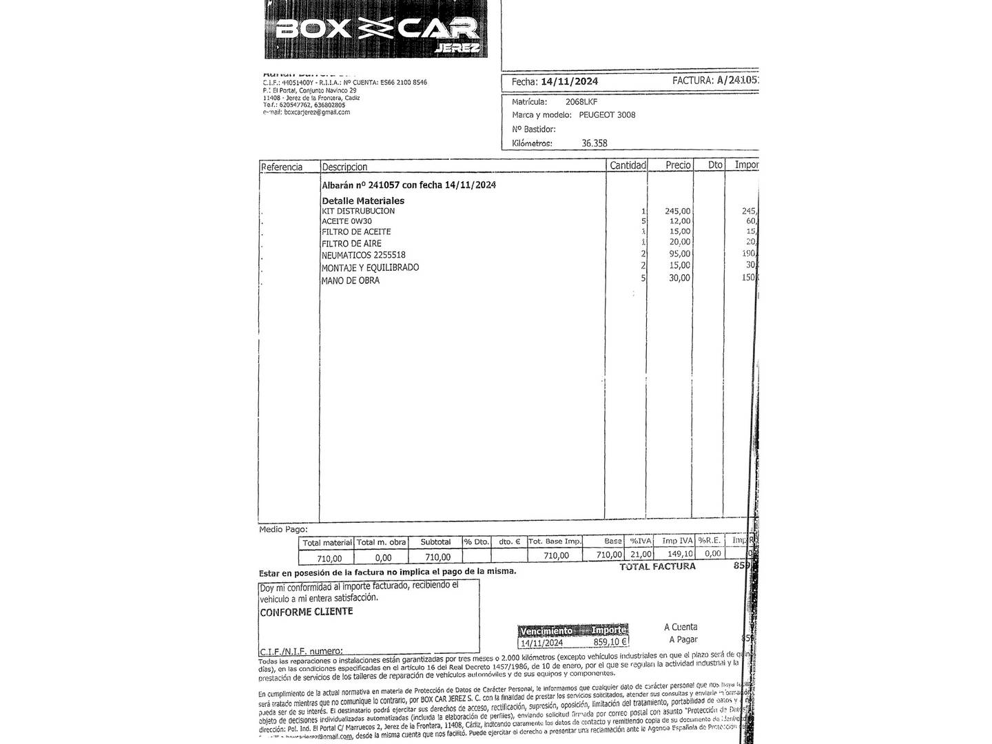 Foto del mantenimiento del Peugeot 3008 Peugeot 3008 PureTech 130 S&S Allure (130 CV)
