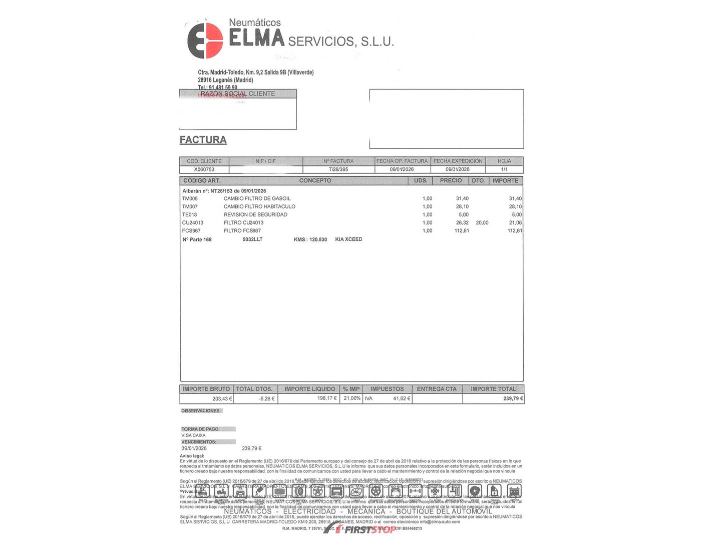 Foto del mantenimiento del KIA XCeed KIA XCeed 1.6 MHEV iMT Tech (115 CV)