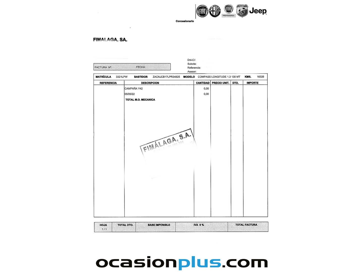 Foto del mantenimiento del Jeep Compass Jeep Compass 1.3 Gse T4 Longitude FWD MT (130 CV)