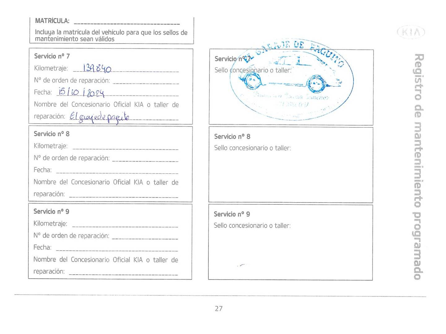 Foto del mantenimiento del KIA Sportage Kia Sportage 1.7 CRDi VGT Eco-Dynamics Drive 4x2 DCT (141 CV)
