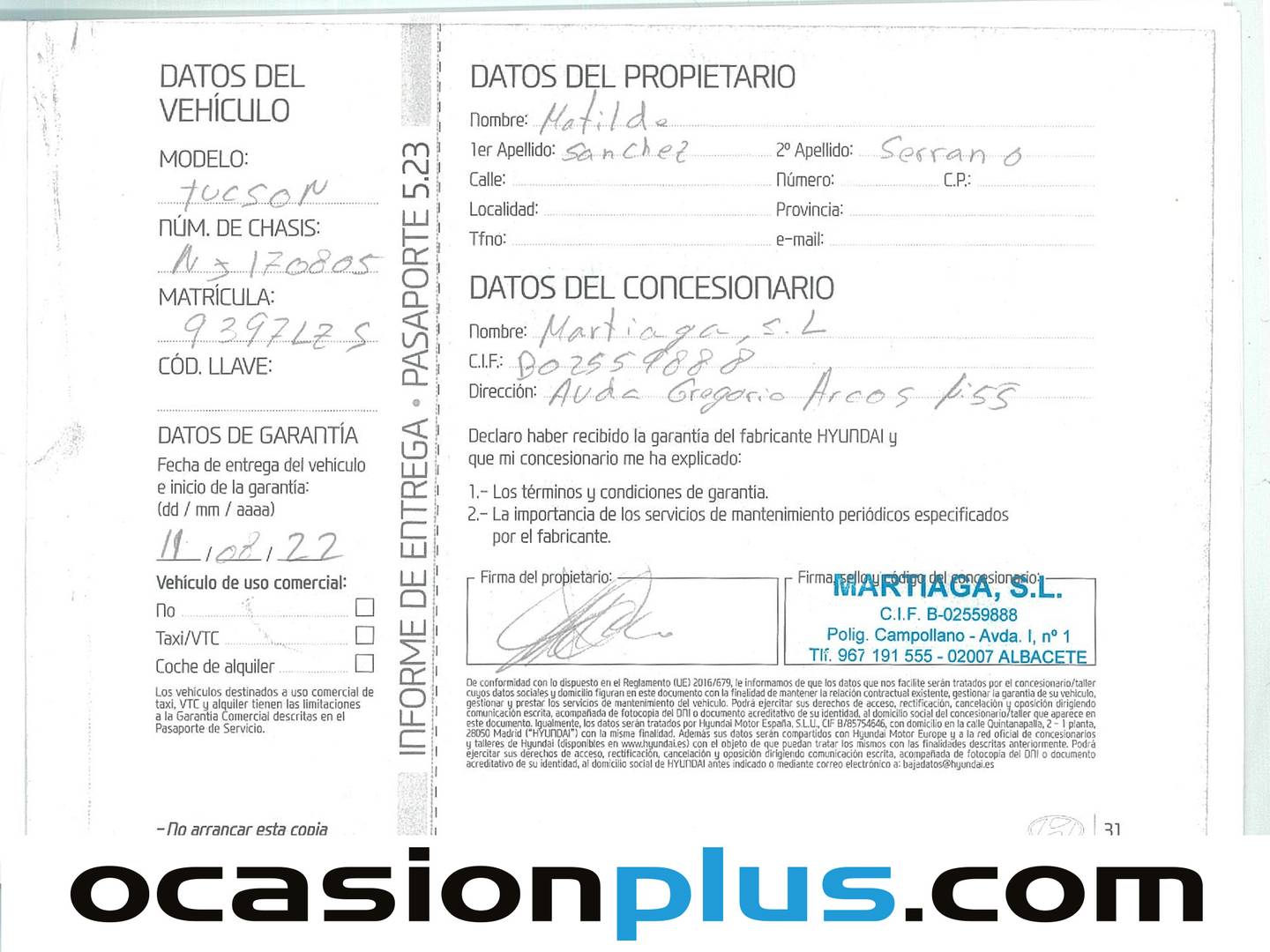 Foto del mantenimiento del Hyundai Tucson Hyundai Tucson 1.6 TGDI 48V Maxx (150 CV)