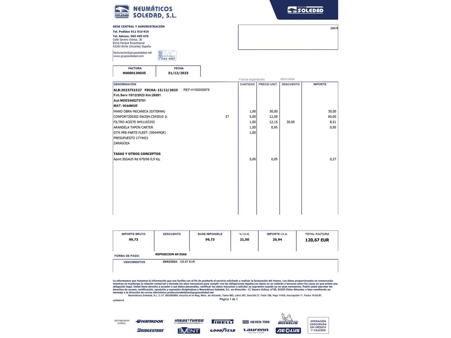 Foto del mantenimiento del Peugeot 3008 Peugeot 3008 PureTech 130 S&S Allure Pack (130 CV)