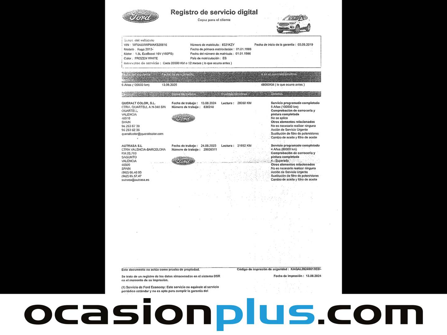 Foto del mantenimiento del Ford Kuga Ford Kuga 1.5 EcoBoost Trend+ 4x2 (150 CV)