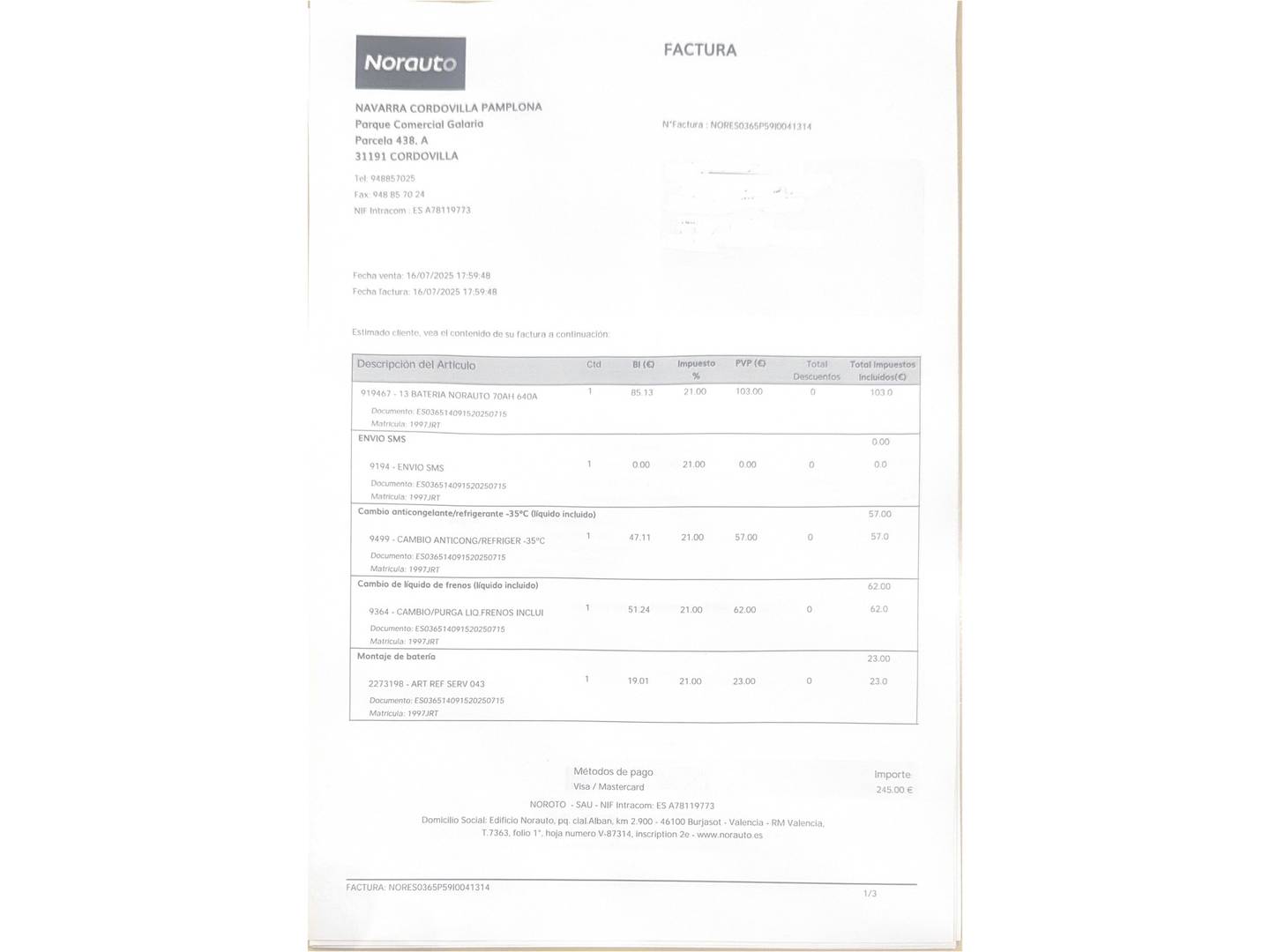 Foto del mantenimiento del Opel Corsa Opel Corsa 1.3 CDTi Expression (75 CV)