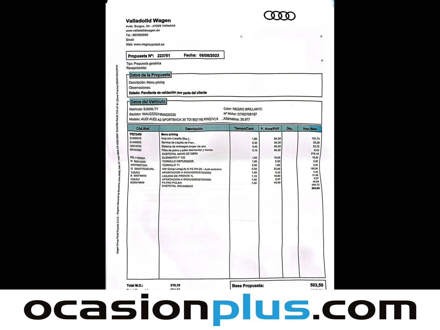 Foto Audi A3 Audi A3 Sportback Sportback 30 TDI (116 CV)