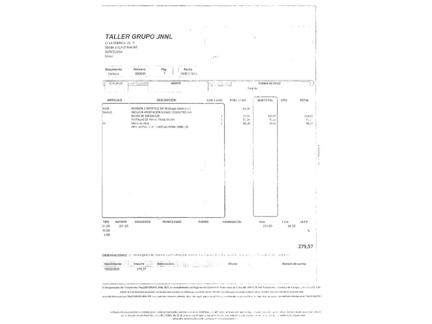 Foto del mantenimiento del Opel Astra Opel Astra 1.2 Turbo SHL GS Line (110 CV)