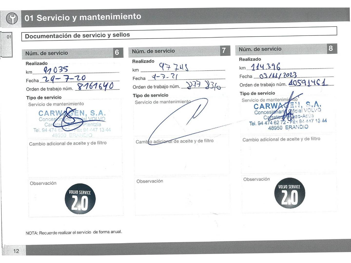 Foto del mantenimiento del Volvo XC60 Volvo XC60 D3 Kinetic (136 CV)