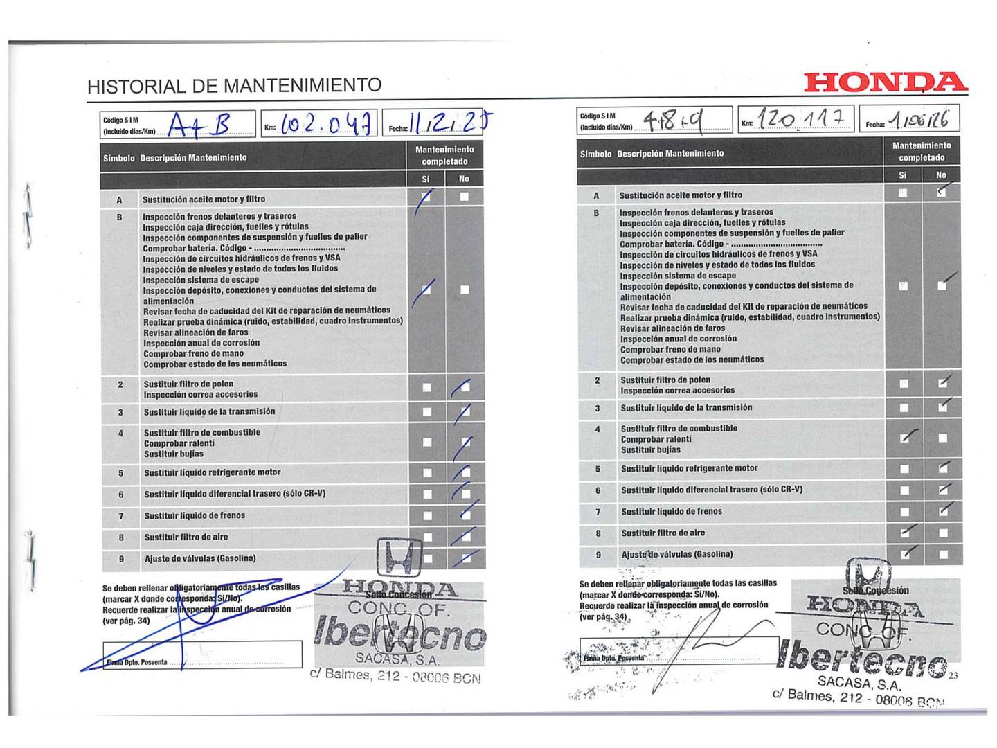 Foto del mantenimiento del Honda HR-V Honda HR-V 1.5 i-VTEC Executive (130 CV)