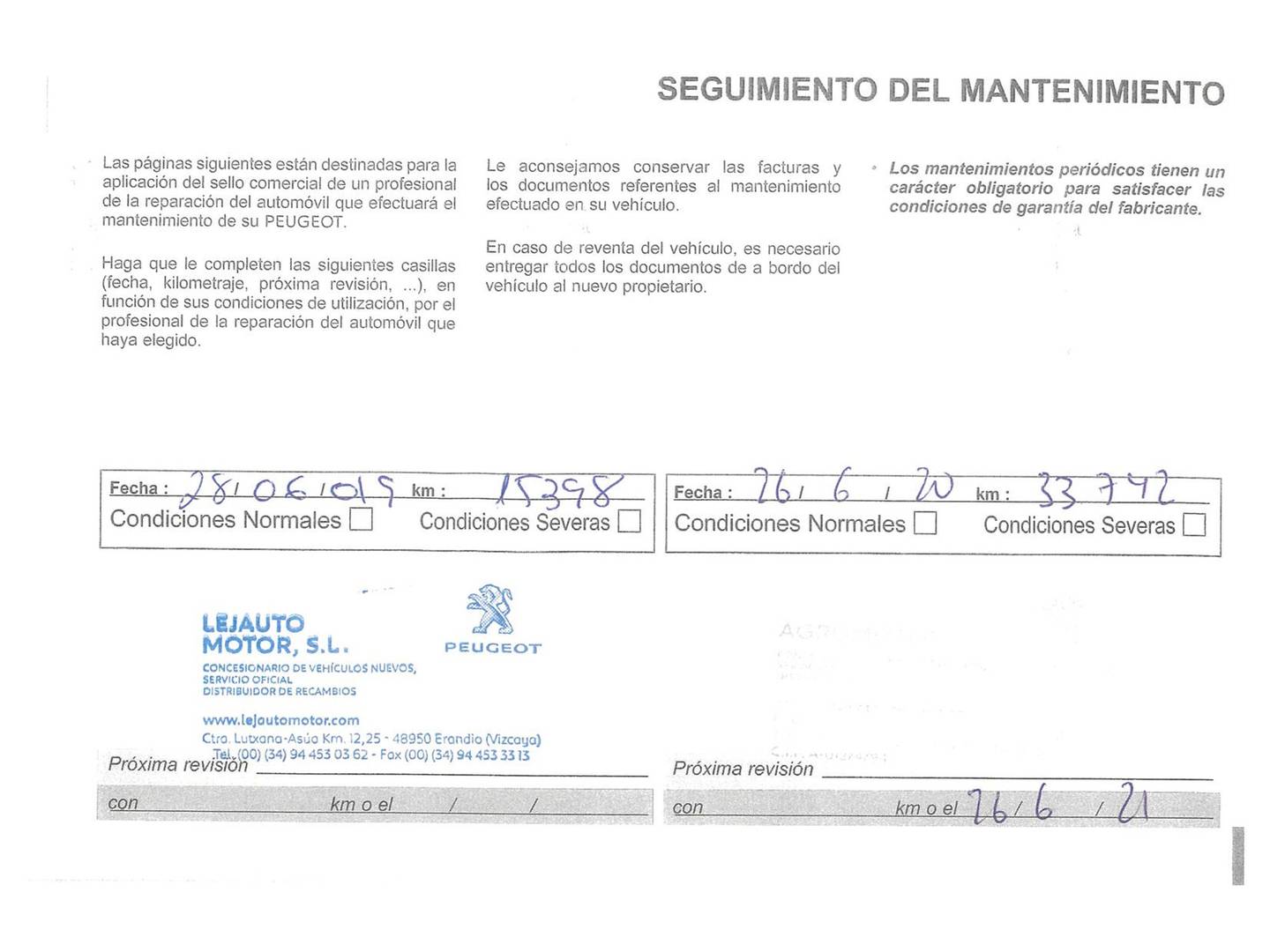 Foto del mantenimiento del Peugeot 3008 Peugeot 3008 PureTech 130 S&S Allure (130 CV)