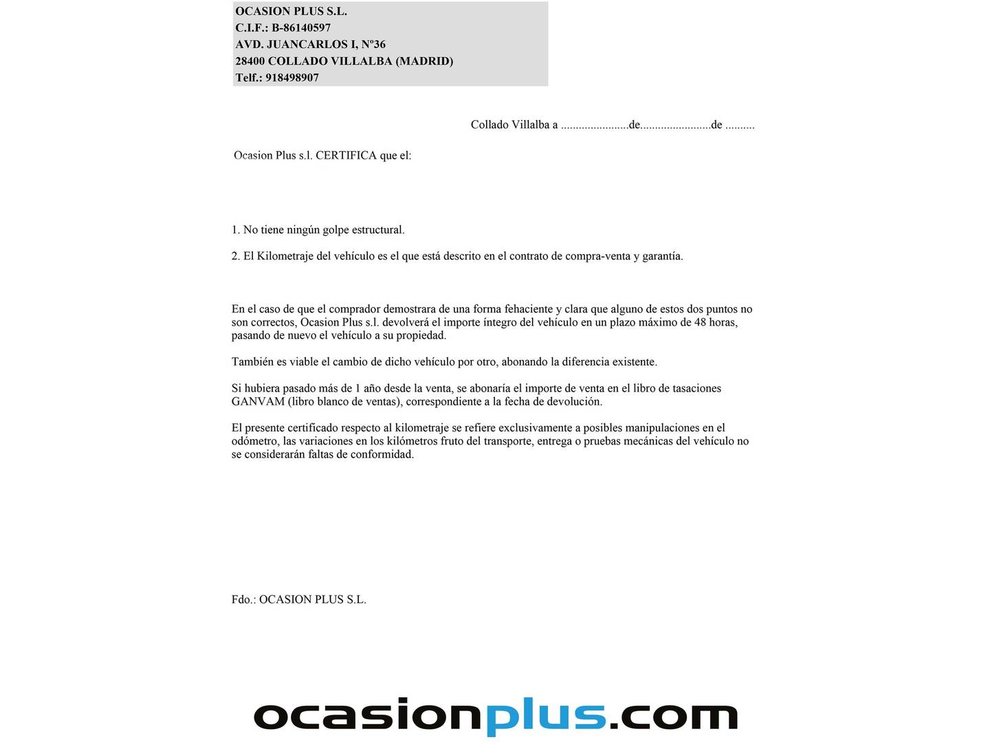 Foto del certificado del Citroën C5 Aircross Citroën C5 Aircross PureTech 130 S&S You (131 CV)