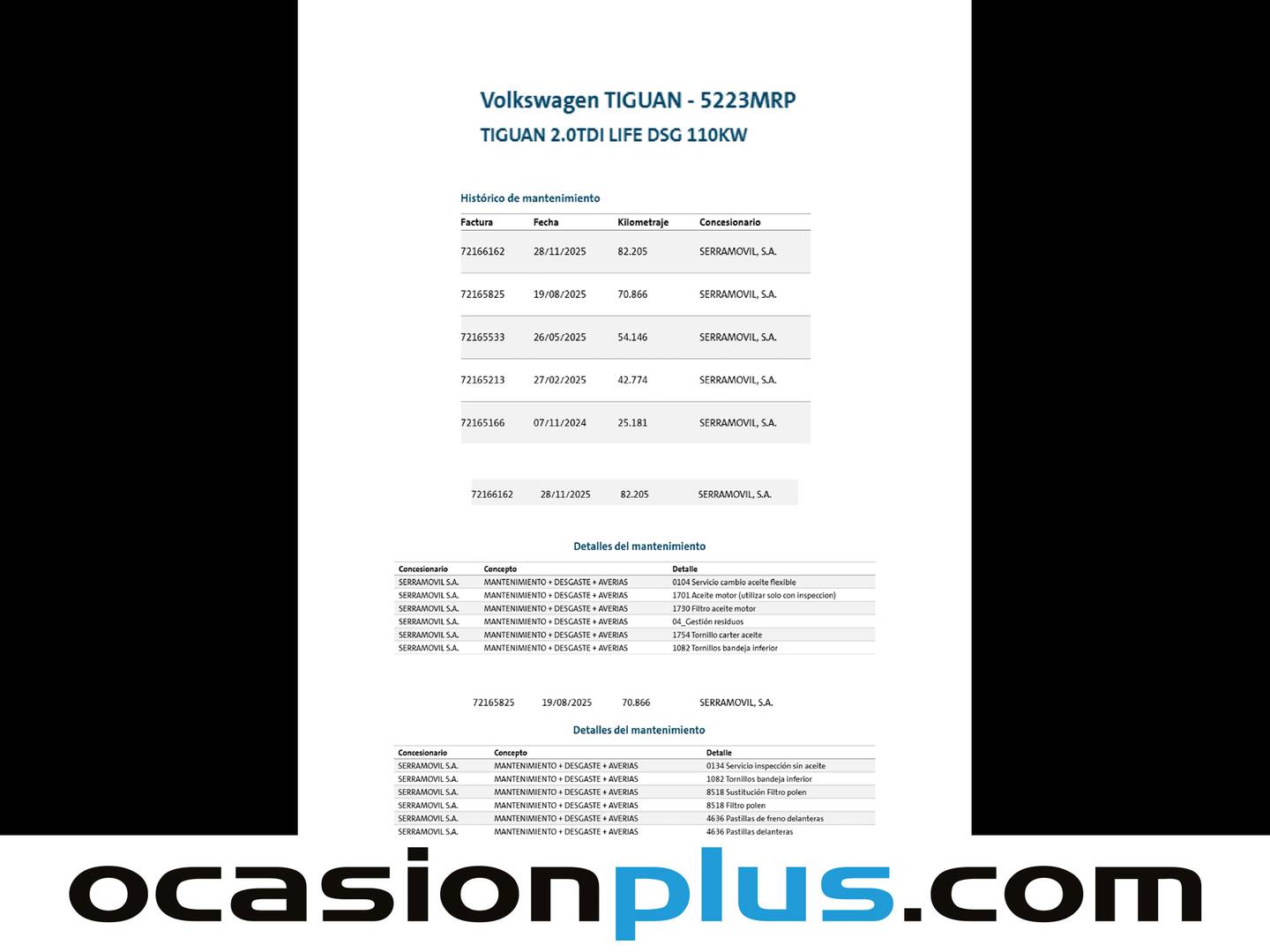 Foto del mantenimiento del Volkswagen Tiguan Volkswagen Tiguan Life 2.0 TDI (150 CV) DSG