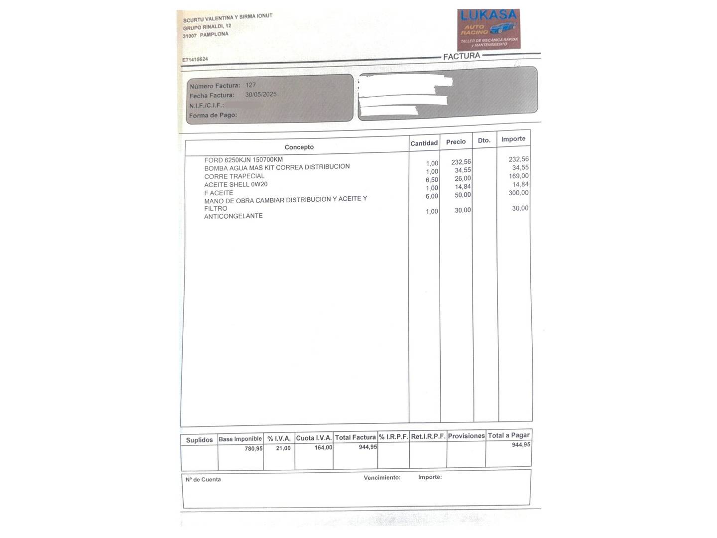 Foto del mantenimiento del Ford Grand Tourneo Connect Ford Grand Tourneo Connect 1.5 TDCi Titanium PowerShift (120 CV) 7 plazas