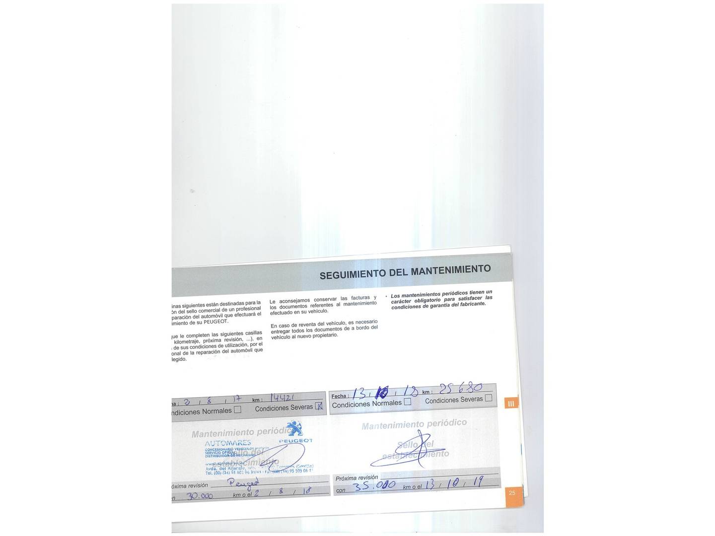 Foto del mantenimiento del Peugeot 208 Peugeot 208 Style BlueHDi (75 CV)