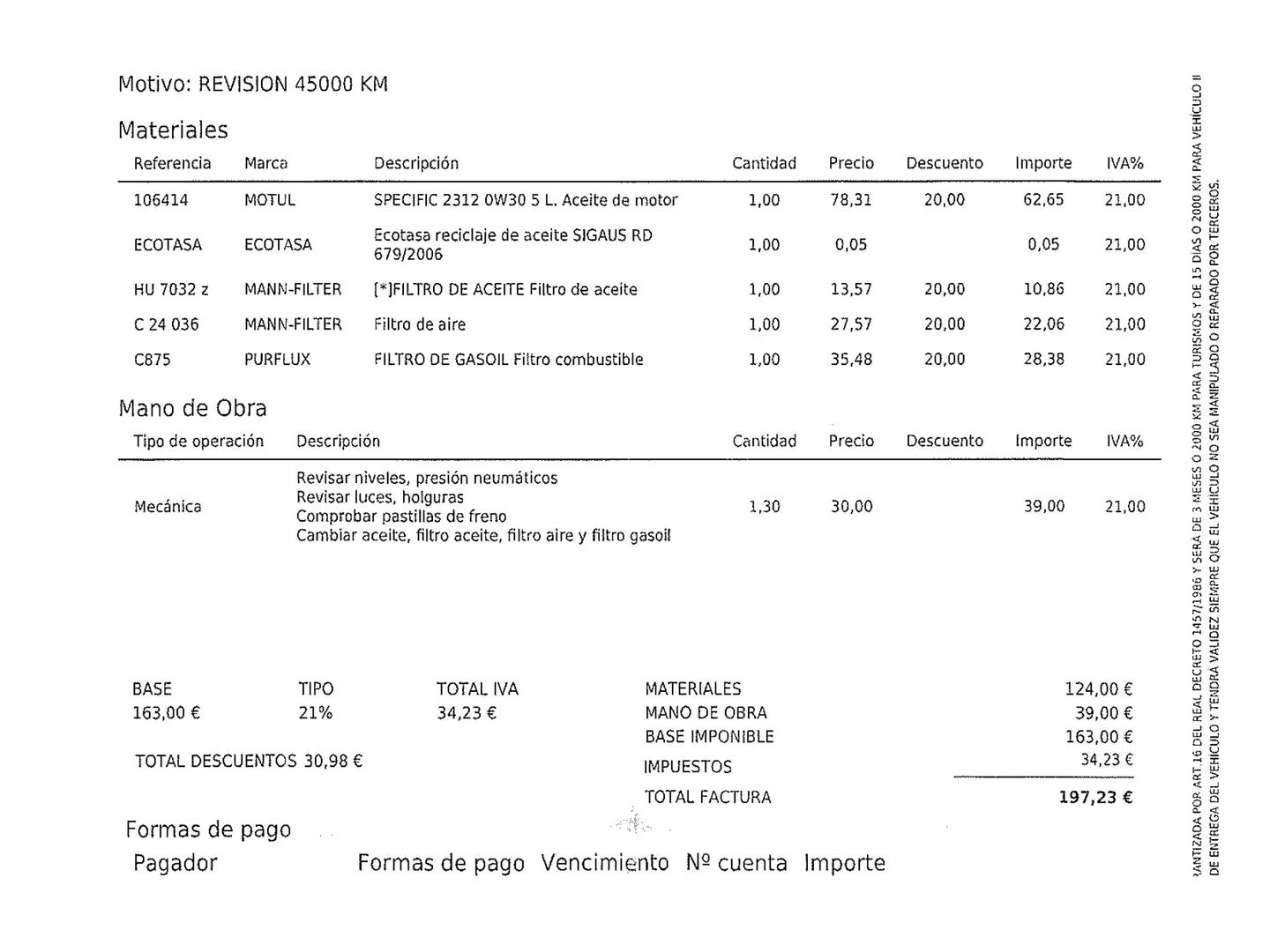 Foto del mantenimiento del Opel Grandland X Opel Grandland X 1.5 CDTi Design & Tech (130 CV)