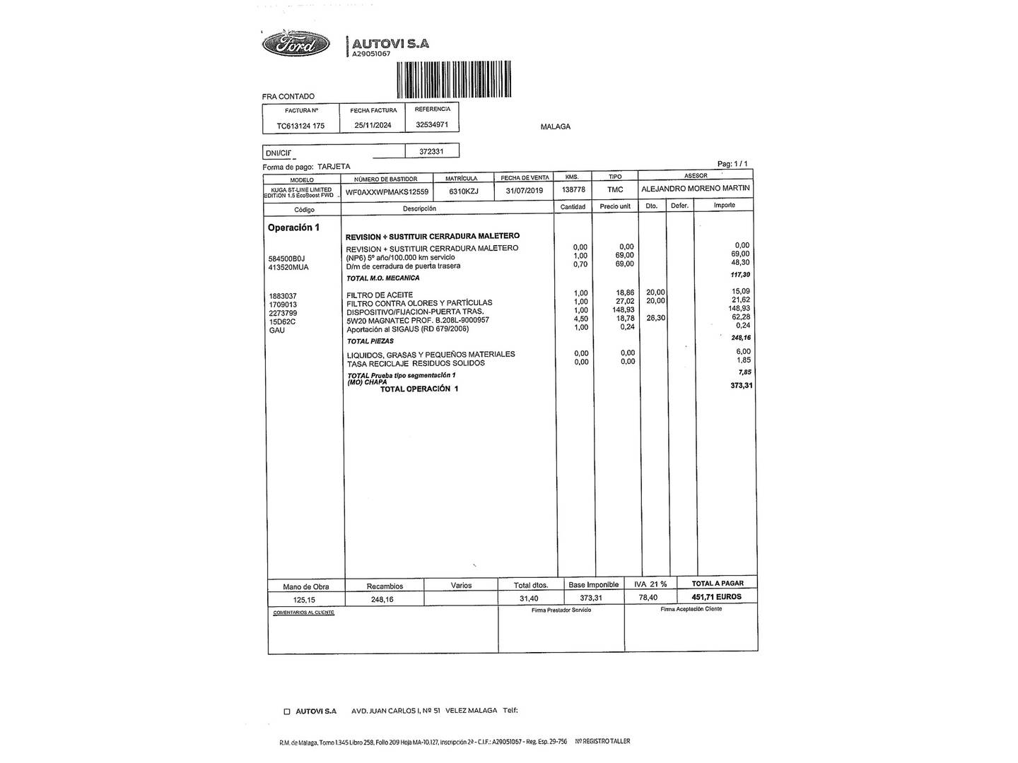 Foto Ford Kuga Ford Kuga 1.5 EcoBoost ST-Line Limited Edition 4x2  (150 CV)