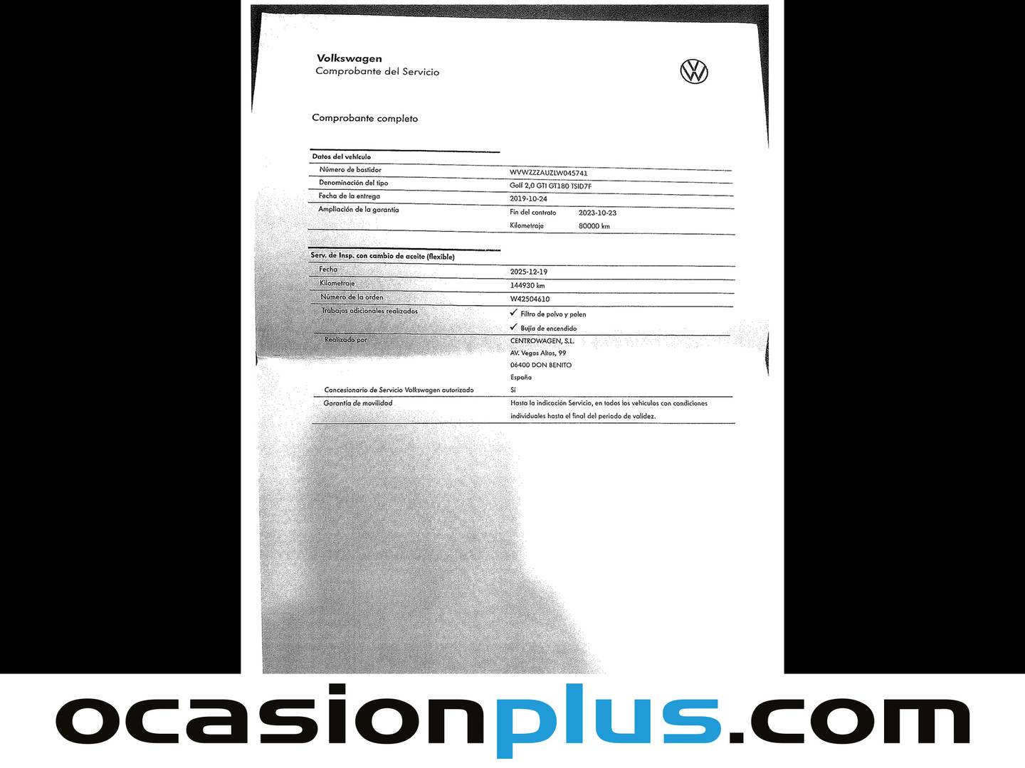 Foto del mantenimiento del Volkswagen Golf Volkswagen Golf GTI Performance 2.0 TSI (245 CV) DSG