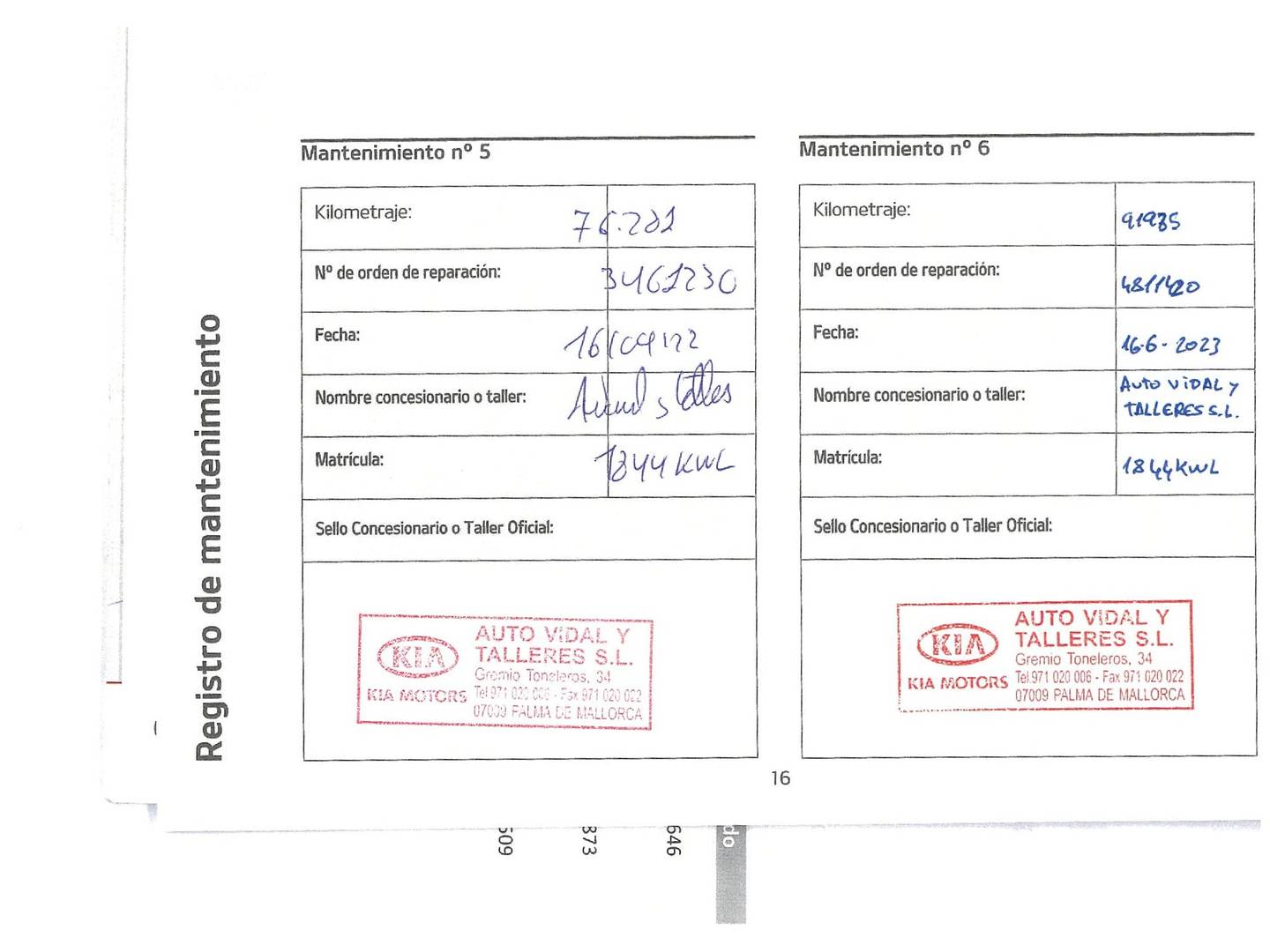 Foto del mantenimiento del KIA Rio KIA Rio 1.0 T-GDi Drive (100 CV)