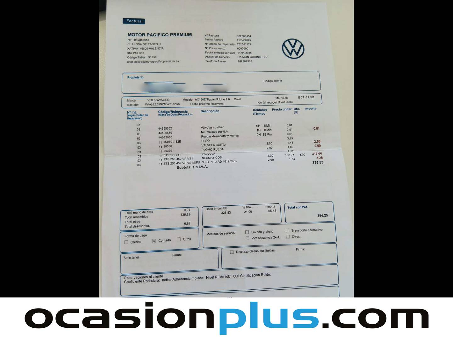 Foto del mantenimiento del Volkswagen Tiguan Volkswagen Tiguan R-Line 2.0 TDI (150 CV) DSG