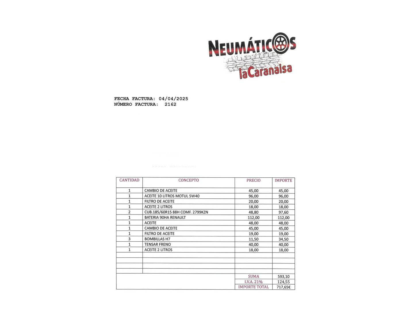 Foto del mantenimiento del Renault Trafic Renault Trafic Furgon Furgon 27 L1H1 dCi (120 CV)