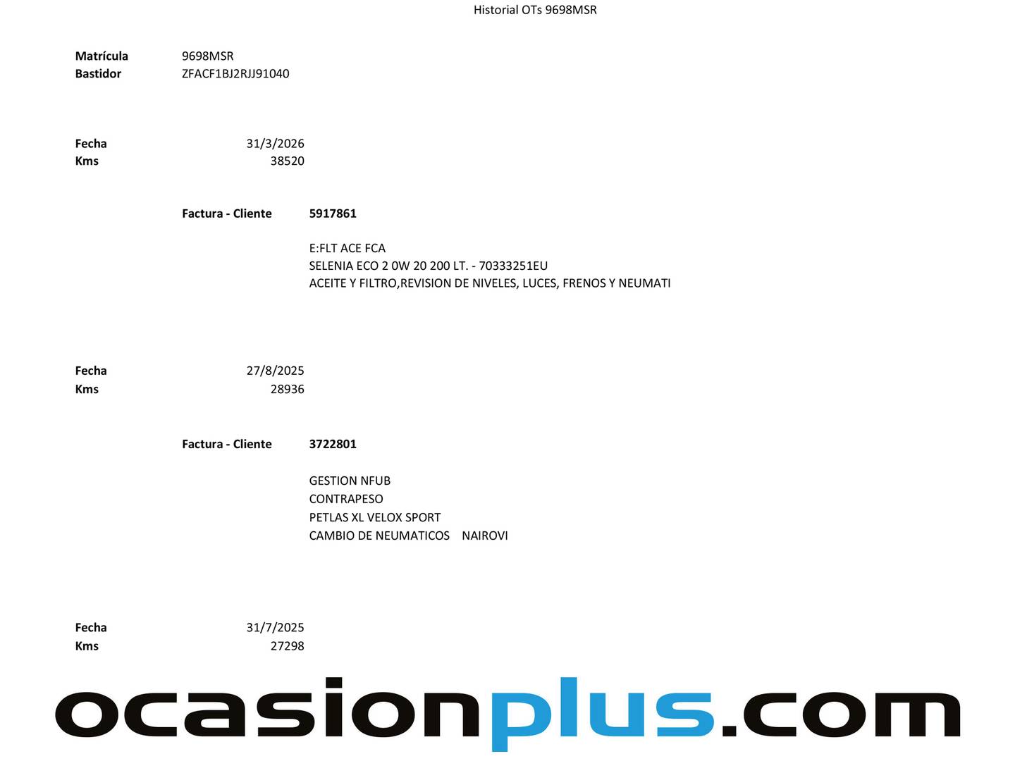 Foto del mantenimiento del Fiat 500 Fiat 500 1.0 Hybrid Dolcevita (70 CV)