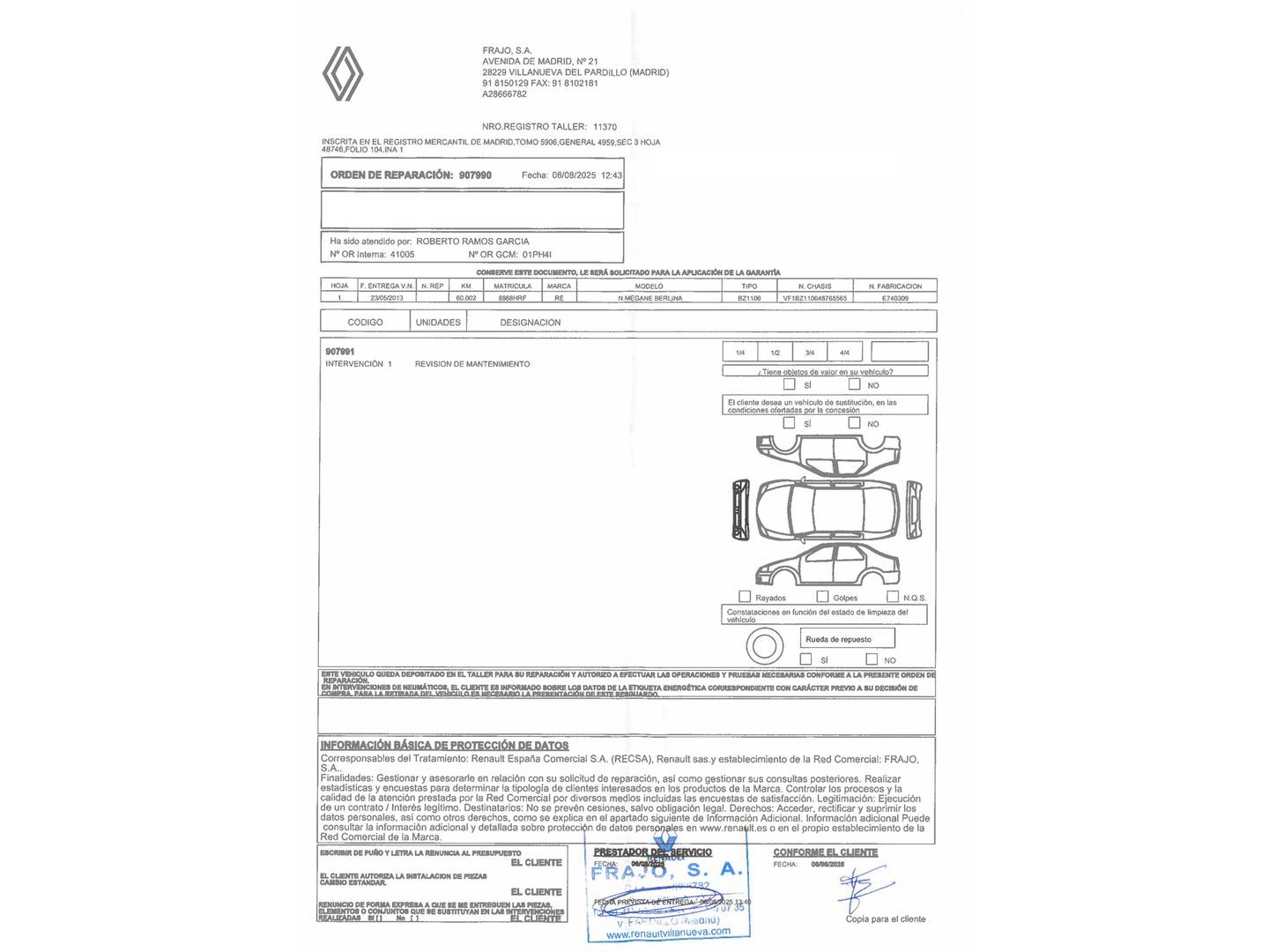 Foto del mantenimiento del Renault Mégane Renault Megane Expression Energy TCE (115 CV) S&S