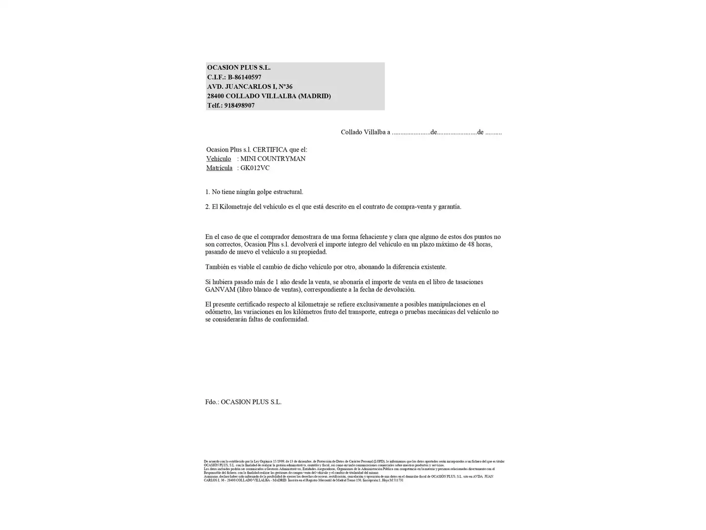 Certificado