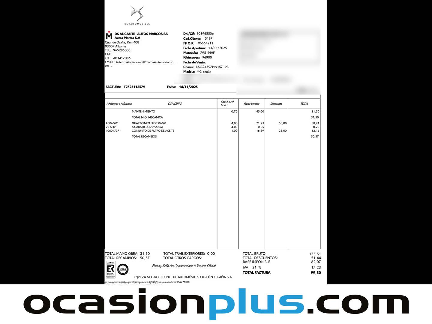 Foto del mantenimiento del MG eHS MG eHS 1.5 T-GDI PHEV Luxury (258 CV)